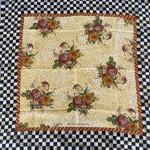 MacKenzie Childs Silk Scarf RARE FIND Courtly Check 100% Silk